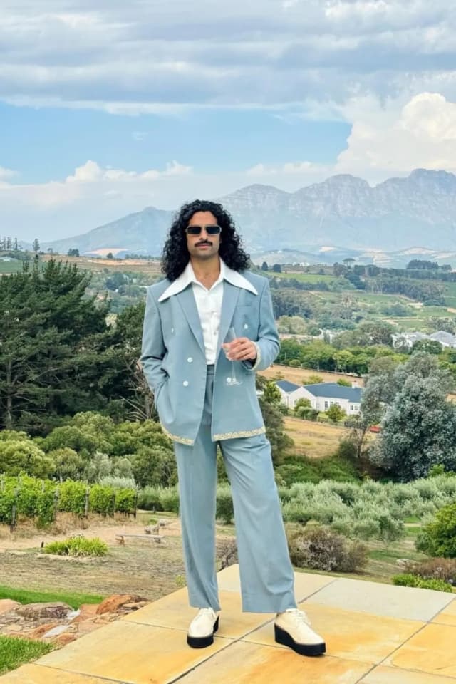 Sky Blue Mughal Embroidery Suit