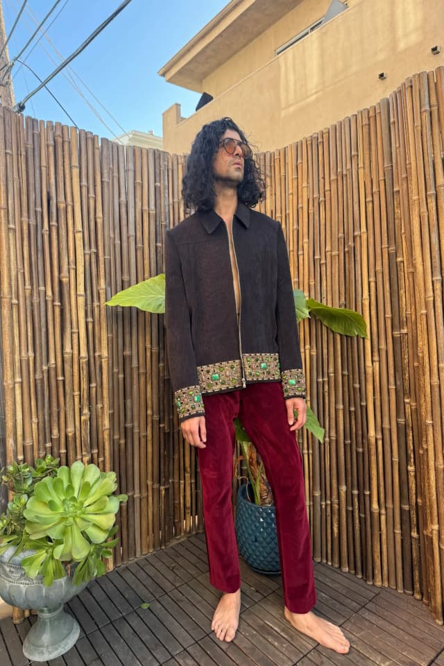 Corduroy Bejeweled Jacket-hover